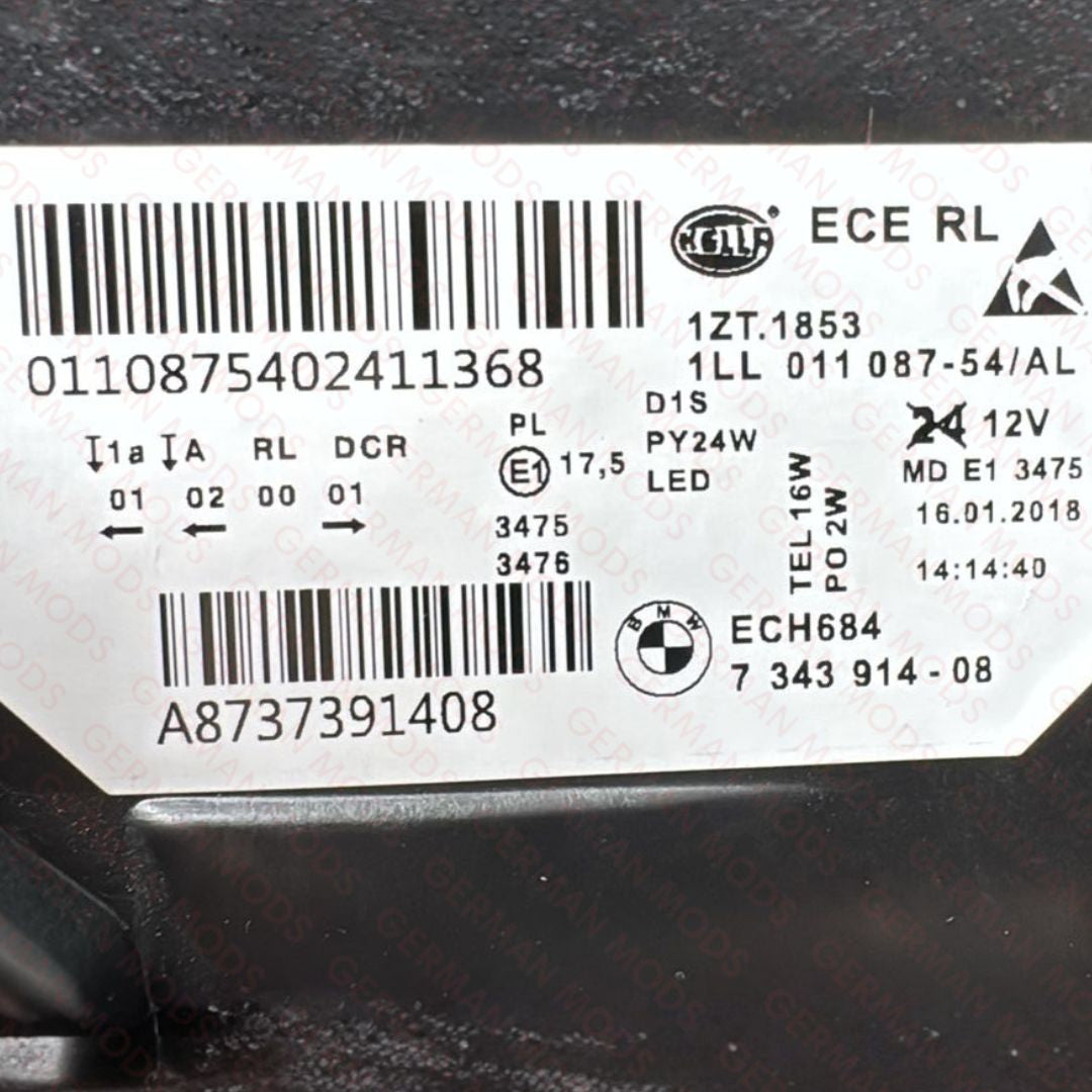 BMW 5 SERIES 2014-2018 F10 F11 M5 LCI BI-XENON HEADLIGHT LEFT/PASSENGER/NEAR+RIGHT/DRIVER/OFF SIDE 63117343913+63117343914