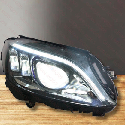 Mercedes-Benz C-Class W205 Facelift 2018-2022 Genuine OEM Intelligent Light System ILS Multibeam LED Blue DRL Headlight / Headlamp Assembly PAIR A2059069305 & A2059069405