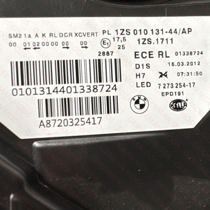 BMW 5 SERIES F10 F11 PRE-LCI 2009-2013 ADAPTIVE XENON HEADLIGHT RIGHT/DRIVER/OFF SIDE 7271906