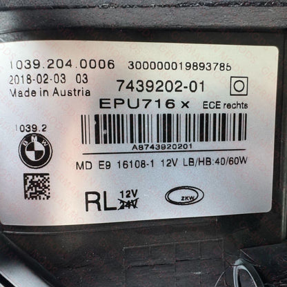 BMW 5 SERIES 2018-2020 G30 G31 F90 LED/XENON HEADLIGHT RIGHT/DRIVER/OFF SIDE 63117214954