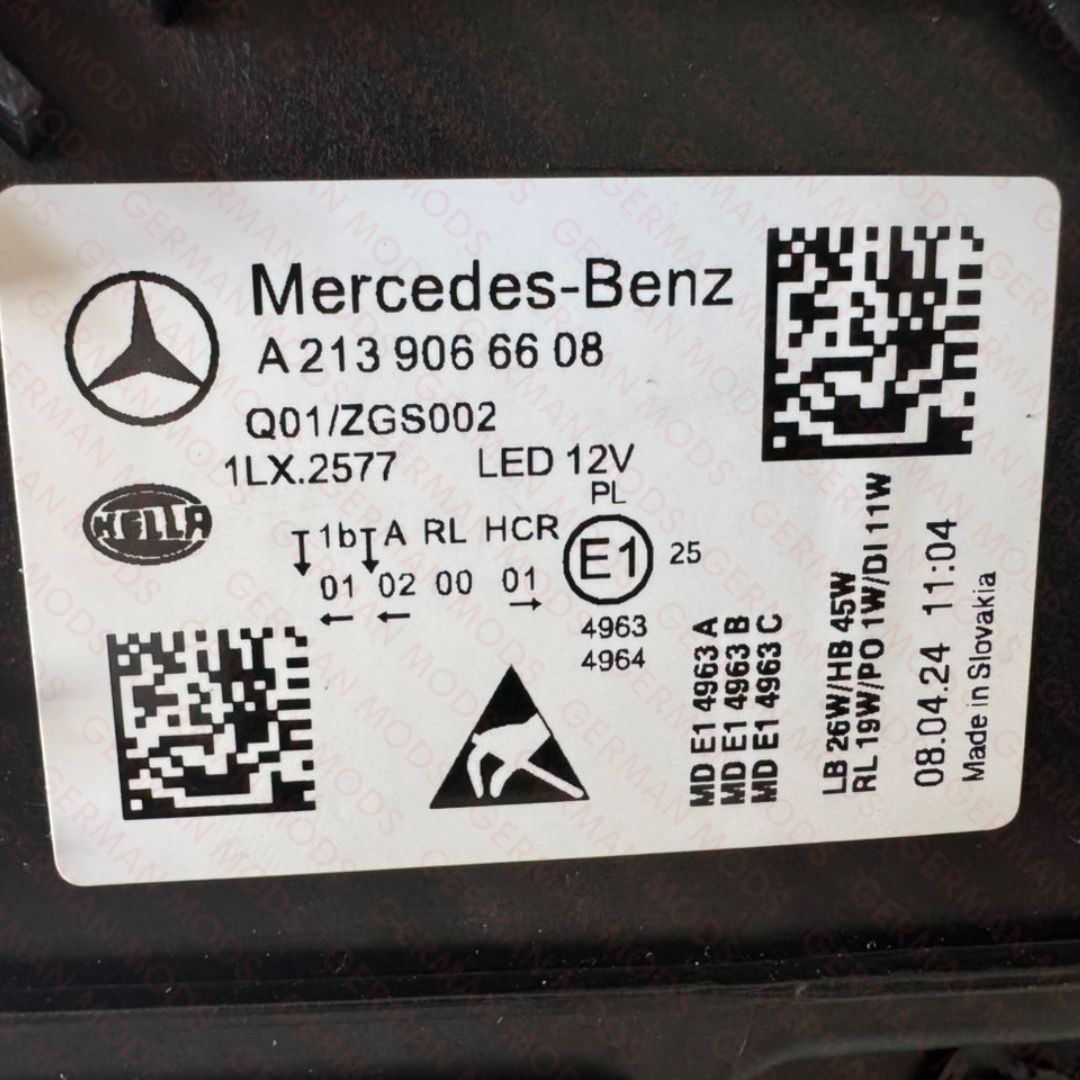 Mercedes-Benz E-Class W213 S213 C238 A238 Facelift 2020-2024 Genuine OEM High Performance Static LED Headlight / Headlamp Assembly Right / Driver / Off Side A2139066608