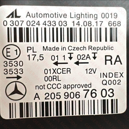 Mercedes-Benz C-Class W205 2014-2018 Genuine OEM High Performance Static LED Headlight / Headlamp Assembly Right / Driver / Off Side A2059067603