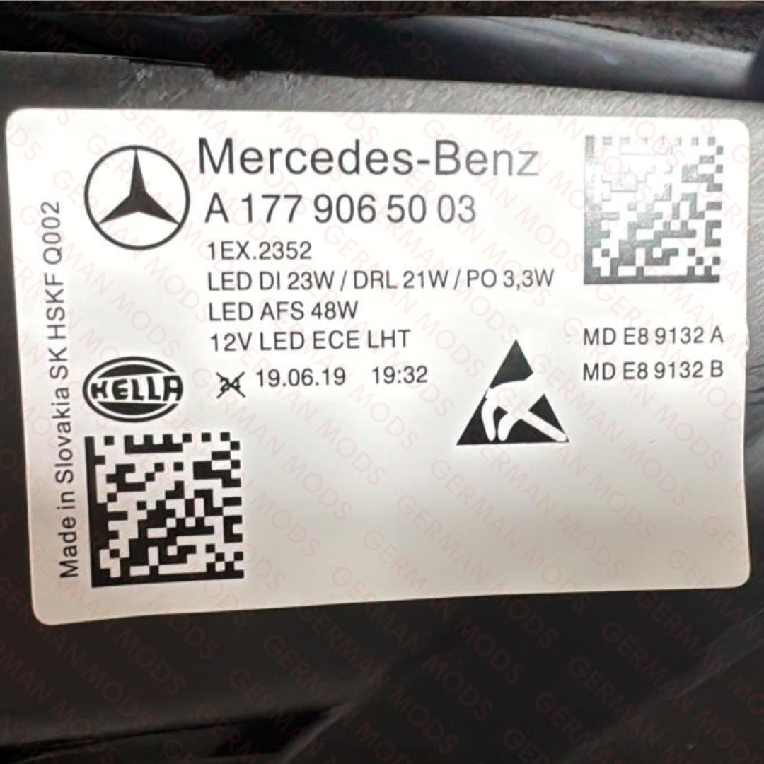 MERCEDES BENZ A CLASS A180 A200 A250 A45 AMG 2018-2023 W177 LED HEADLIGHT/HEADLAMP ASSEMBLY RIGHT/DRIVER/OFF SIDE A1779060401
