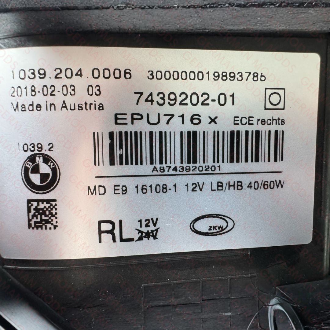 BMW 5 SERIES 2018-2020 G30 G31 F90 LED/XENON HEADLIGHTS LEFT/PASSENGER/NEAR SIDE AND RIGHT/DRIVER/OFF SIDE COMPLETE PAIR 63117214953+63117214954