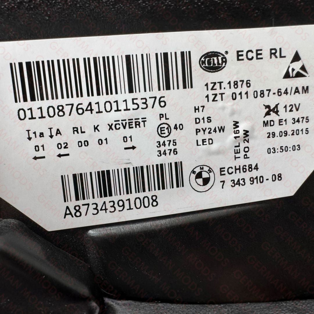 BMW 5 SERIES 2014-2018 F10 F11 M5 LCI ADAPTIVE XENON HEADLIGHT LEFT/PASSENGER/NEAR+RIGHT/DRIVER/OFF SIDE 63117343909+63117343910