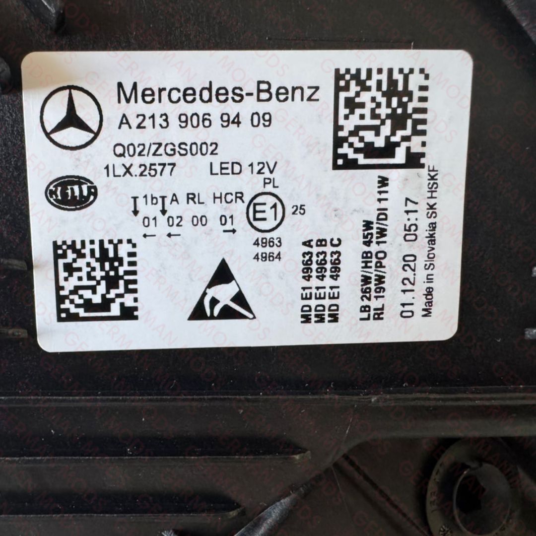 Mercedes-Benz E-Class W213 S213 C238 A238 Facelift 2020-2024 Genuine OEM High Performance Static LED Headlight / Headlamp Assembly Right / Driver / Off Side A2139066608