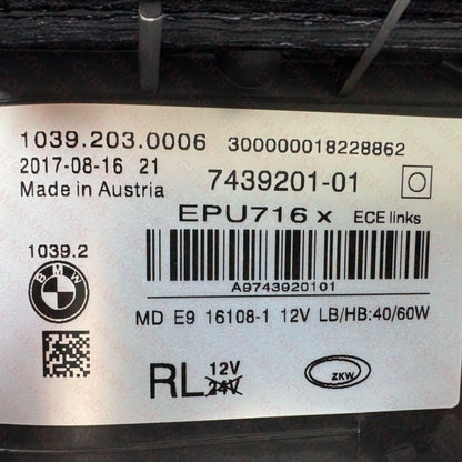 BMW 5 SERIES 2018-2020 G30 G31 F90 LED/XENON HEADLIGHT LEFT/PASSENGER/NEAR SIDE 63117214953