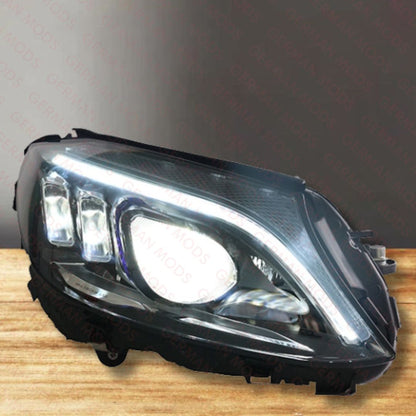 Mercedes-Benz C-Class W205 Facelift 2018-2022 Genuine OEM Intelligent Light System ILS Multibeam LED Blue DRL Headlight / Headlamp Assembly PAIR A2059069305 & A2059069405