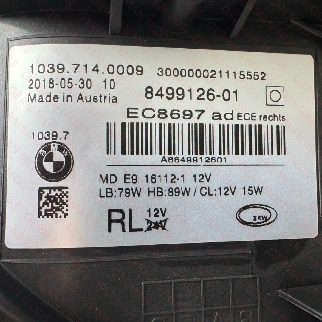 BMW 5 SERIES 2018-2020 G30 G31 F90 ADAPTIVE LED HEADLIGHT LEFT/PASSENGER/NEAR AND RIGHT/DRIVER/OFF SIDE 63117214963+63117214964 COMPLETE PAIR