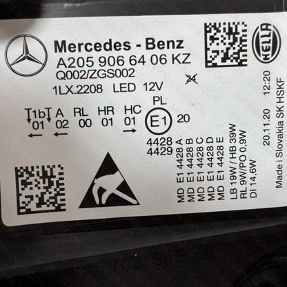 Mercedes-Benz C-Class W205 Facelift 2018-2022 Genuine OEM High Performance LED Headlight / Headlamp Assembly Right / Driver / Off Side A2059061806