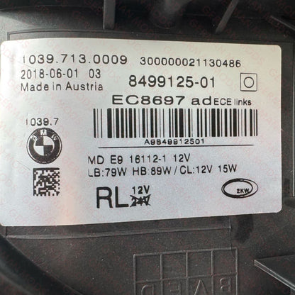 BMW 5 SERIES 2018-2020 G30 G31 F90 ADAPTIVE LED HEADLIGHT LEFT/PASSENGER/NEAR SIDE 63117214963