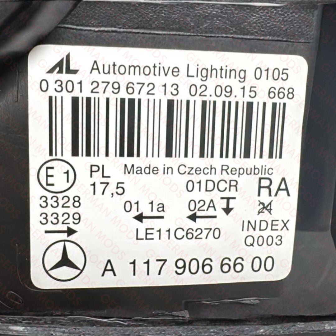 Mercedes-Benz CLA W117 2012-2016 Genuine OEM Bi-Xenon Headlight / Headlamp Assembly Right / Driver / Off Side A1179066600