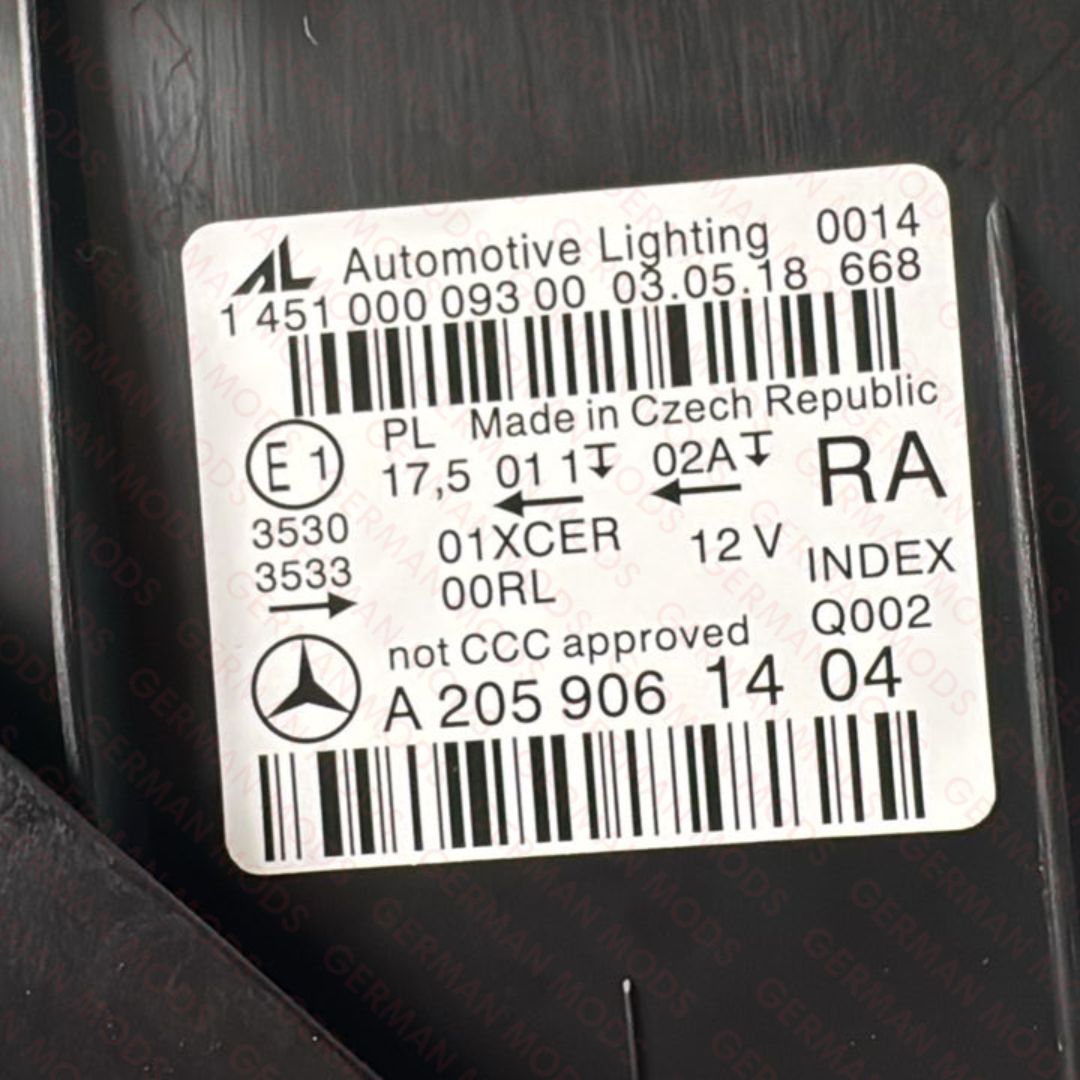 Mercedes-Benz C-Class W205 2014-2018 Genuine OEM Plug-in Hybrid High Performance Blue Eye LED Headlight / Headlamp Assembly Right / Driver / Off Side A2059060204