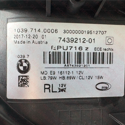 BMW 5 SERIES 2018-2020 G30 G31 F90 ADAPTIVE LED HEADLIGHT LEFT/PASSENGER/NEAR AND RIGHT/DRIVER/OFF SIDE 63117214963+63117214964 COMPLETE PAIR