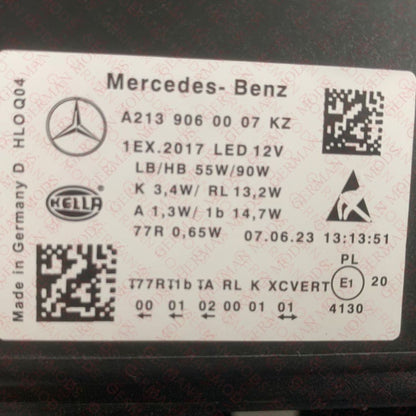 Mercedes-Benz E-Class W213 S213 C238 A238 Pre-Facelift 2016-2a020 Genuine OEM Intelligent LED ILS MULTIBEAM Headlight / Headlamp Assembly Right / Driver / Off Side A2139060007