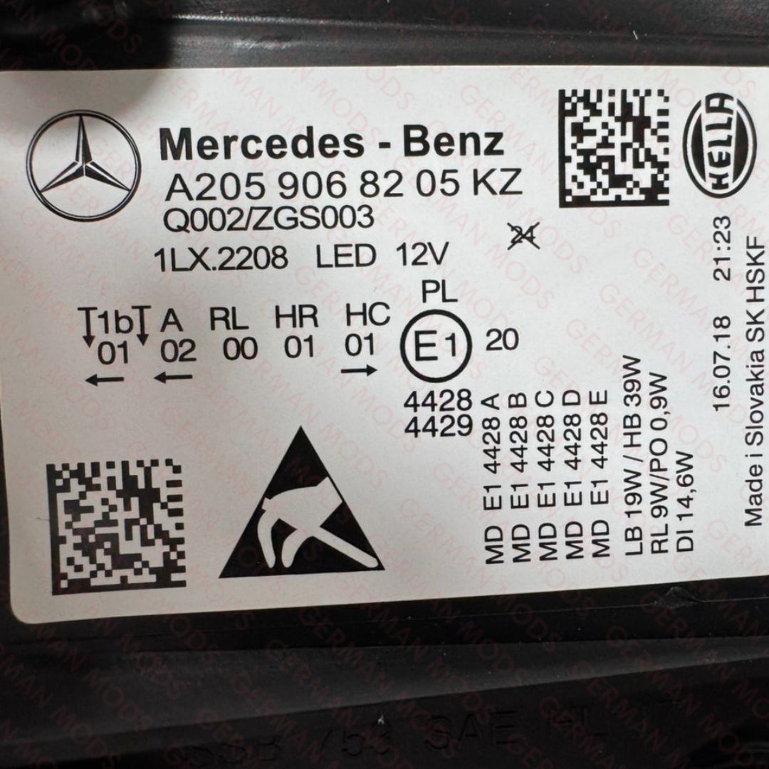 Mercedes-Benz C-Class W205 Facelift 2018-2022 Genuine OEM High Performance LED Headlight / Headlamp Assembly Right / Driver / Off Side A2059061806
