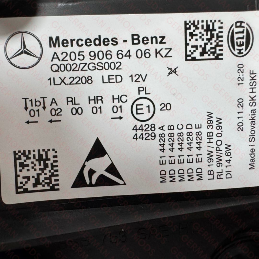 Mercedes-Benz C-Class W205 Facelift 2018-2022 Genuine OEM High Performance LED Headlight / Headlamp Assembly PAIR A2059068105 + A2059061806