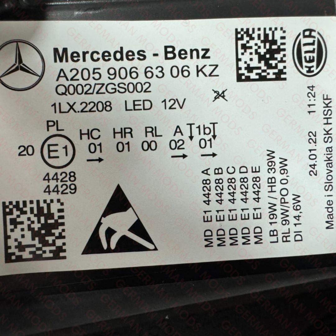 Mercedes-Benz C-Class W205 Facelift 2018-2022 Genuine OEM High Performance LED Headlight / Headlamp Assembly Left / Passenger / Near Side A2059068105